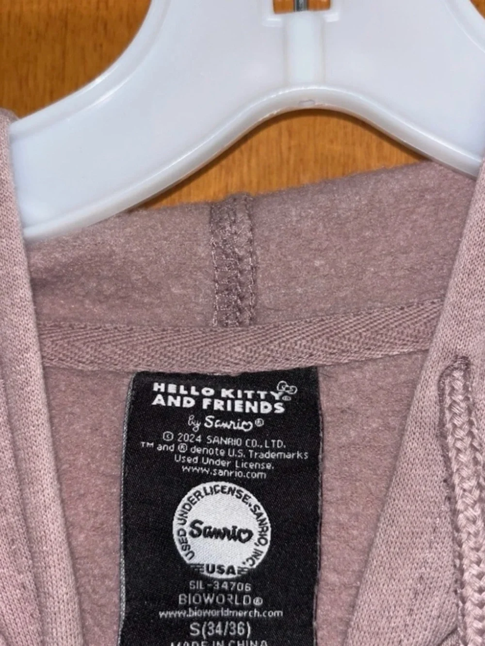Hello Kitty Hoodie Graphic Print Double Sided Adult Size Small Pink - Picture 3 of 5